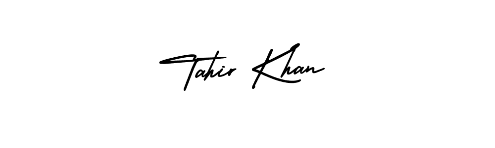 AmerikaSignatureDemo-Regular is a professional signature style that is perfect for those who want to add a touch of class to their signature. It is also a great choice for those who want to make their signature more unique. Get Tahir Khan name to fancy signature for free. Tahir Khan signature style 3 images and pictures png
