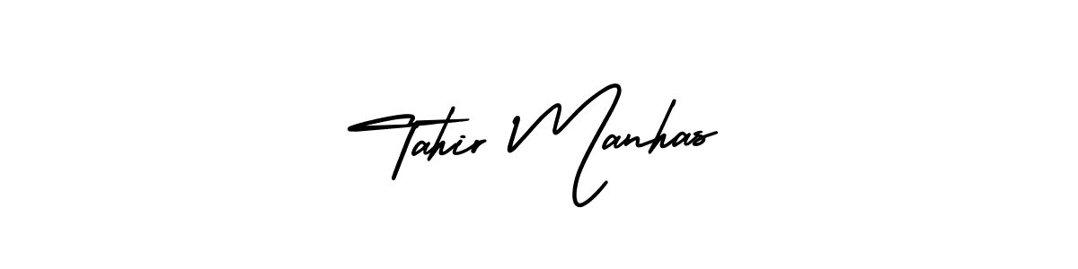 This is the best signature style for the Tahir Manhas name. Also you like these signature font (AmerikaSignatureDemo-Regular). Mix name signature. Tahir Manhas signature style 3 images and pictures png