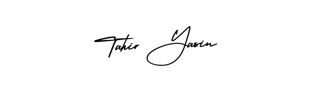 This is the best signature style for the Tahir Yasin name. Also you like these signature font (AmerikaSignatureDemo-Regular). Mix name signature. Tahir Yasin signature style 3 images and pictures png