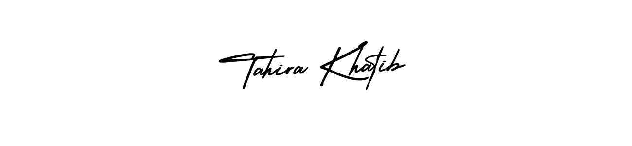 Make a beautiful signature design for name Tahira Khatib. With this signature (AmerikaSignatureDemo-Regular) style, you can create a handwritten signature for free. Tahira Khatib signature style 3 images and pictures png