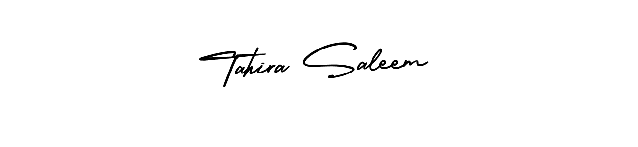 How to make Tahira Saleem name signature. Use AmerikaSignatureDemo-Regular style for creating short signs online. This is the latest handwritten sign. Tahira Saleem signature style 3 images and pictures png