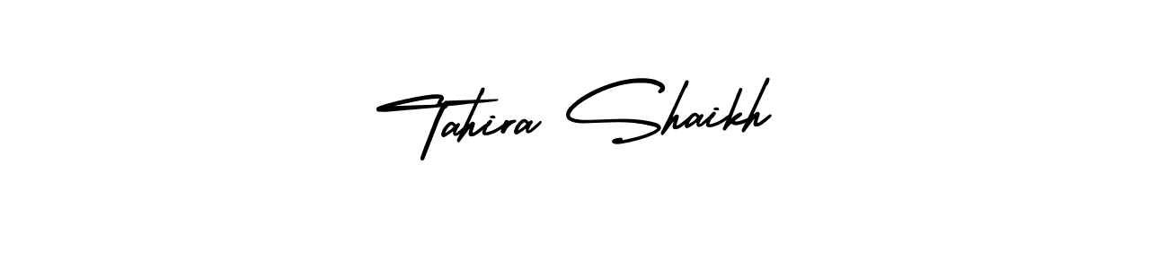 How to Draw Tahira Shaikh signature style? AmerikaSignatureDemo-Regular is a latest design signature styles for name Tahira Shaikh. Tahira Shaikh signature style 3 images and pictures png