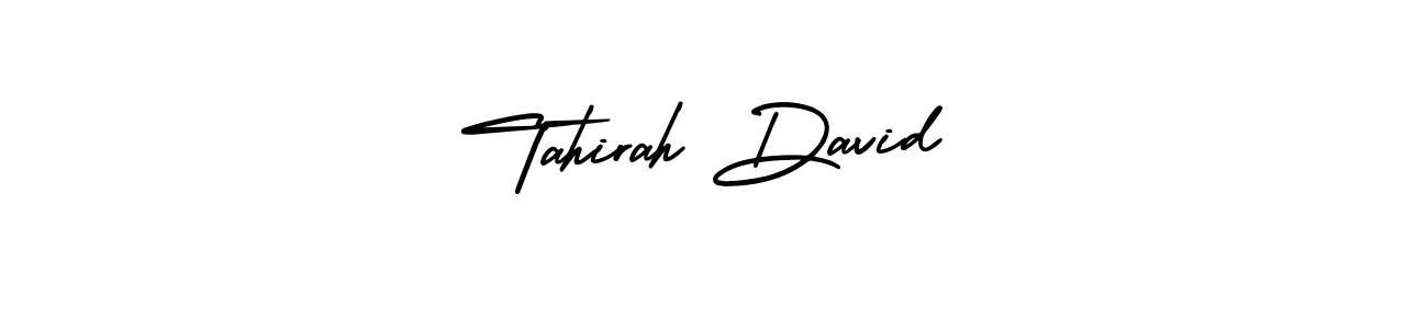 Make a short Tahirah David signature style. Manage your documents anywhere anytime using AmerikaSignatureDemo-Regular. Create and add eSignatures, submit forms, share and send files easily. Tahirah David signature style 3 images and pictures png