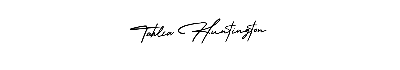 This is the best signature style for the Tahlia Huntington name. Also you like these signature font (AmerikaSignatureDemo-Regular). Mix name signature. Tahlia Huntington signature style 3 images and pictures png