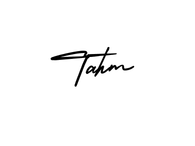 The best way (AmerikaSignatureDemo-Regular) to make a short signature is to pick only two or three words in your name. The name Tahm include a total of six letters. For converting this name. Tahm signature style 3 images and pictures png