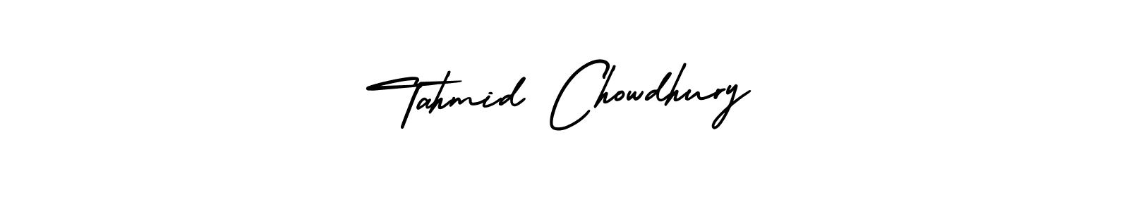 The best way (AmerikaSignatureDemo-Regular) to make a short signature is to pick only two or three words in your name. The name Tahmid Chowdhury include a total of six letters. For converting this name. Tahmid Chowdhury signature style 3 images and pictures png