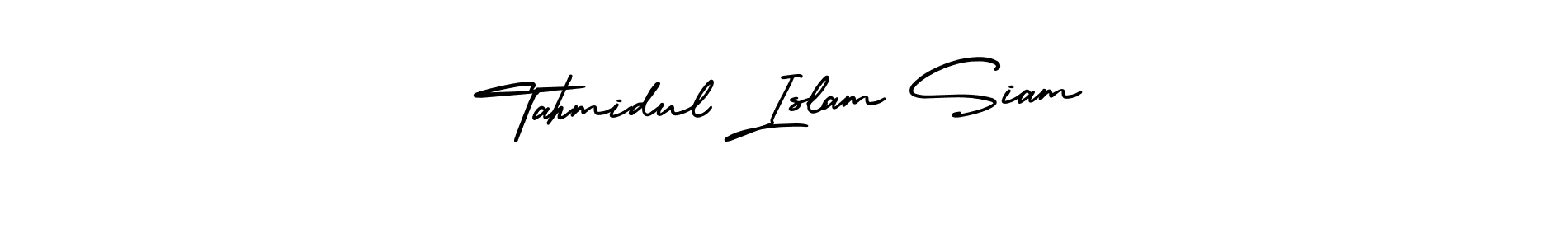 The best way (AmerikaSignatureDemo-Regular) to make a short signature is to pick only two or three words in your name. The name Tahmidul Islam Siam include a total of six letters. For converting this name. Tahmidul Islam Siam signature style 3 images and pictures png