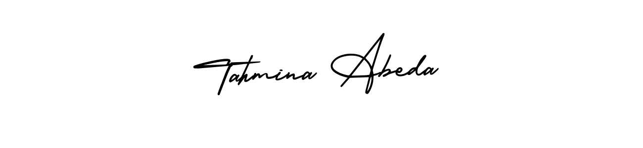 Make a short Tahmina Abeda signature style. Manage your documents anywhere anytime using AmerikaSignatureDemo-Regular. Create and add eSignatures, submit forms, share and send files easily. Tahmina Abeda signature style 3 images and pictures png