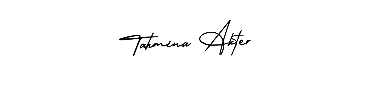 Use a signature maker to create a handwritten signature online. With this signature software, you can design (AmerikaSignatureDemo-Regular) your own signature for name Tahmina Akter. Tahmina Akter signature style 3 images and pictures png
