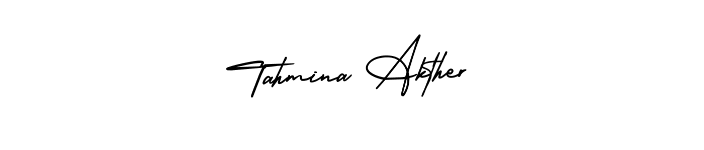 How to make Tahmina Akther name signature. Use AmerikaSignatureDemo-Regular style for creating short signs online. This is the latest handwritten sign. Tahmina Akther signature style 3 images and pictures png