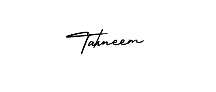 Tahneem stylish signature style. Best Handwritten Sign (AmerikaSignatureDemo-Regular) for my name. Handwritten Signature Collection Ideas for my name Tahneem. Tahneem signature style 3 images and pictures png