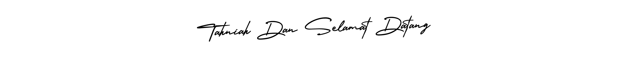 How to make Tahniah Dan Selamat Datang name signature. Use AmerikaSignatureDemo-Regular style for creating short signs online. This is the latest handwritten sign. Tahniah Dan Selamat Datang signature style 3 images and pictures png