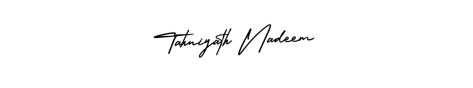 How to make Tahniyath Nadeem signature? AmerikaSignatureDemo-Regular is a professional autograph style. Create handwritten signature for Tahniyath Nadeem name. Tahniyath Nadeem signature style 3 images and pictures png