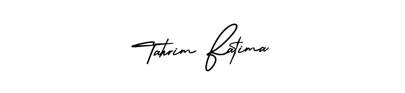 How to make Tahrim Fatima name signature. Use AmerikaSignatureDemo-Regular style for creating short signs online. This is the latest handwritten sign. Tahrim Fatima signature style 3 images and pictures png