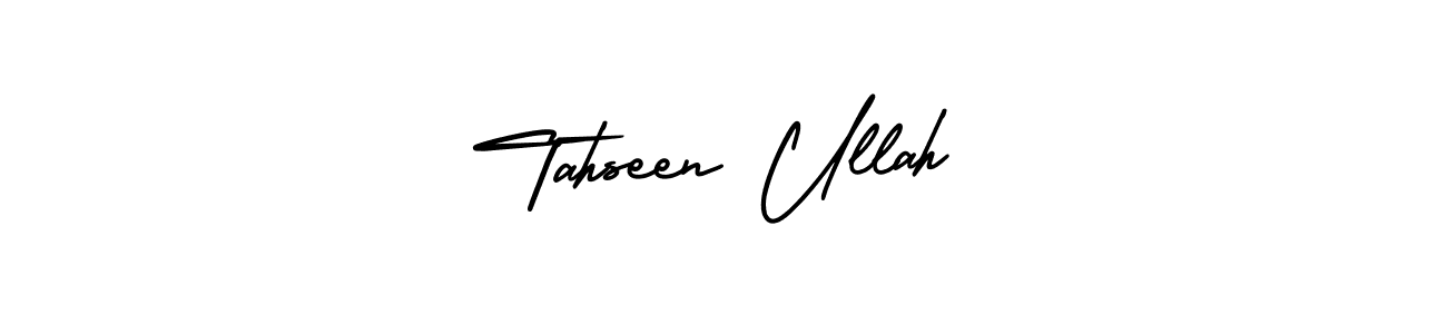 This is the best signature style for the Tahseen Ullah name. Also you like these signature font (AmerikaSignatureDemo-Regular). Mix name signature. Tahseen Ullah signature style 3 images and pictures png