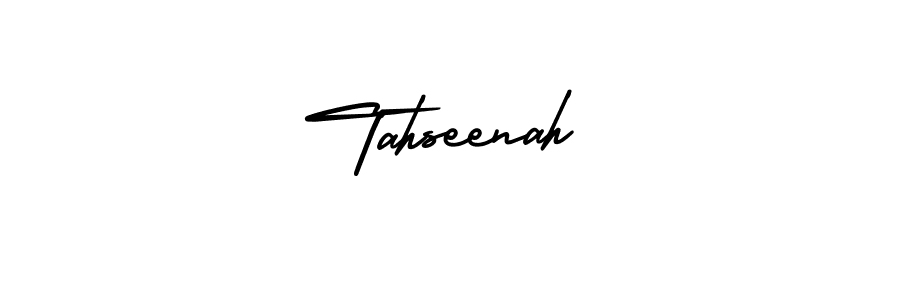 It looks lik you need a new signature style for name Tahseenah. Design unique handwritten (AmerikaSignatureDemo-Regular) signature with our free signature maker in just a few clicks. Tahseenah signature style 3 images and pictures png