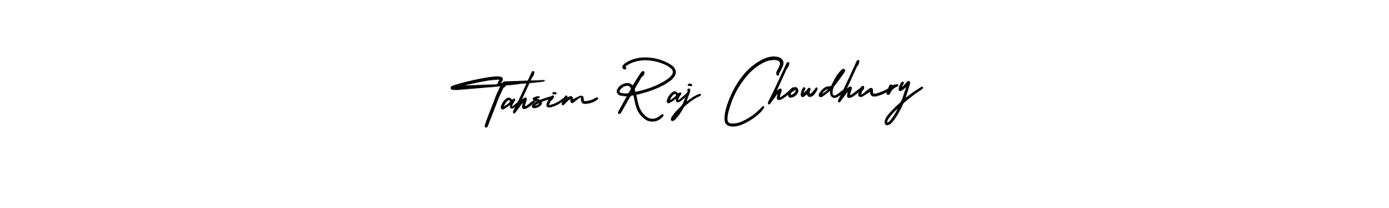 You should practise on your own different ways (AmerikaSignatureDemo-Regular) to write your name (Tahsim Raj Chowdhury) in signature. don't let someone else do it for you. Tahsim Raj Chowdhury signature style 3 images and pictures png