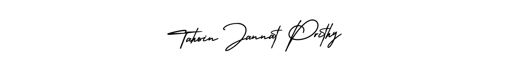 How to make Tahsin Jannat Prithy signature? AmerikaSignatureDemo-Regular is a professional autograph style. Create handwritten signature for Tahsin Jannat Prithy name. Tahsin Jannat Prithy signature style 3 images and pictures png