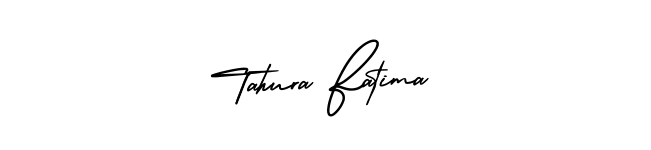 Tahura Fatima stylish signature style. Best Handwritten Sign (AmerikaSignatureDemo-Regular) for my name. Handwritten Signature Collection Ideas for my name Tahura Fatima. Tahura Fatima signature style 3 images and pictures png