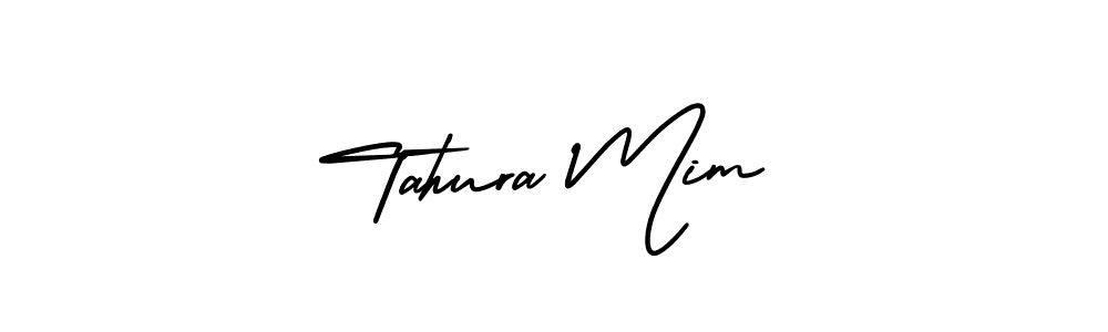How to Draw Tahura Mim signature style? AmerikaSignatureDemo-Regular is a latest design signature styles for name Tahura Mim. Tahura Mim signature style 3 images and pictures png
