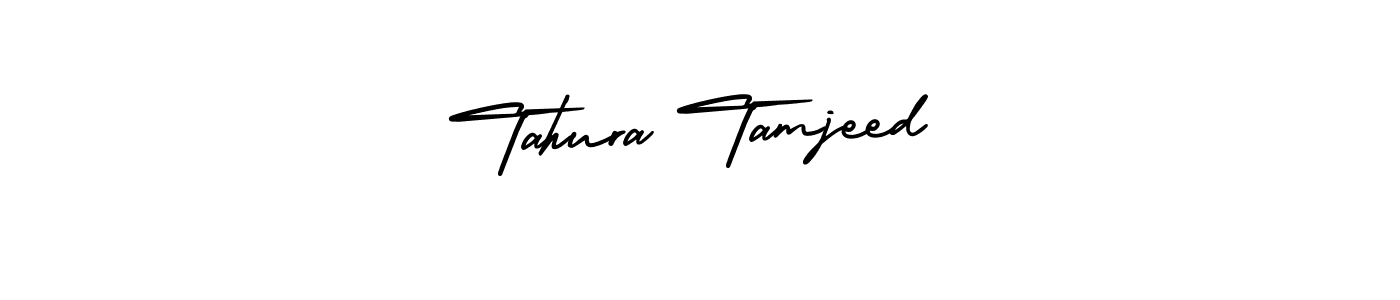 How to Draw Tahura Tamjeed signature style? AmerikaSignatureDemo-Regular is a latest design signature styles for name Tahura Tamjeed. Tahura Tamjeed signature style 3 images and pictures png