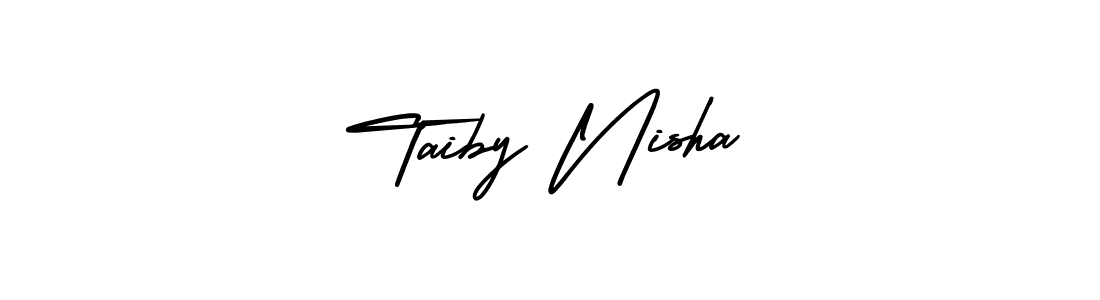 AmerikaSignatureDemo-Regular is a professional signature style that is perfect for those who want to add a touch of class to their signature. It is also a great choice for those who want to make their signature more unique. Get Taiby Nisha name to fancy signature for free. Taiby Nisha signature style 3 images and pictures png