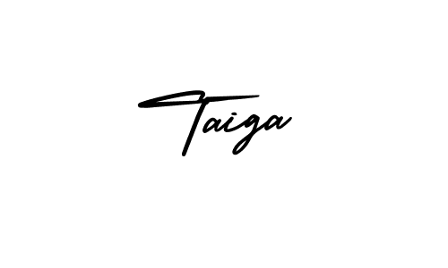 Make a beautiful signature design for name Taiga. With this signature (AmerikaSignatureDemo-Regular) style, you can create a handwritten signature for free. Taiga signature style 3 images and pictures png