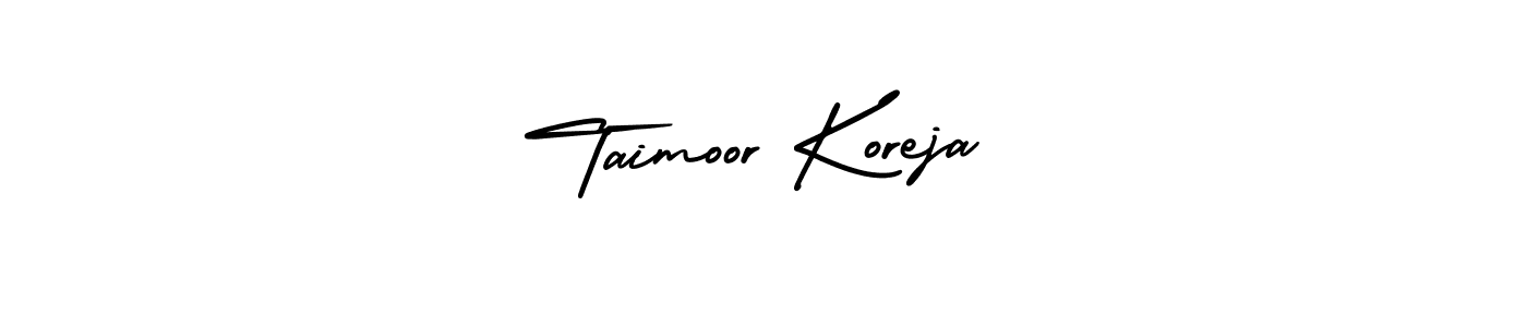 Make a short Taimoor Koreja signature style. Manage your documents anywhere anytime using AmerikaSignatureDemo-Regular. Create and add eSignatures, submit forms, share and send files easily. Taimoor Koreja signature style 3 images and pictures png