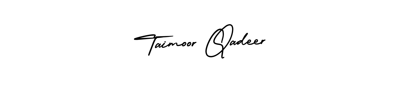 How to make Taimoor Qadeer name signature. Use AmerikaSignatureDemo-Regular style for creating short signs online. This is the latest handwritten sign. Taimoor Qadeer signature style 3 images and pictures png