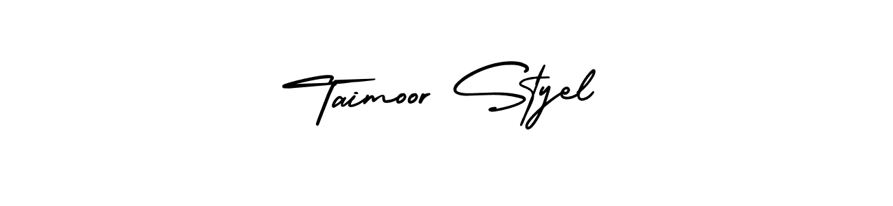 This is the best signature style for the Taimoor Styel name. Also you like these signature font (AmerikaSignatureDemo-Regular). Mix name signature. Taimoor Styel signature style 3 images and pictures png