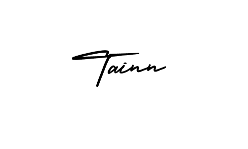 You should practise on your own different ways (AmerikaSignatureDemo-Regular) to write your name (Tainn) in signature. don't let someone else do it for you. Tainn signature style 3 images and pictures png