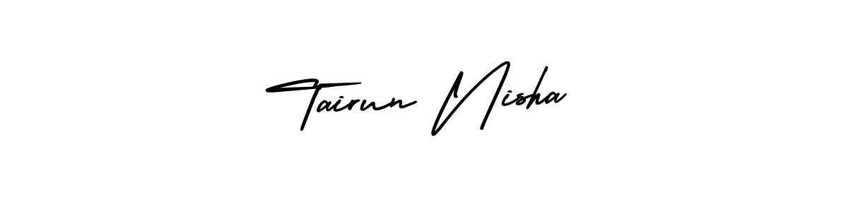 Make a short Tairun Nisha signature style. Manage your documents anywhere anytime using AmerikaSignatureDemo-Regular. Create and add eSignatures, submit forms, share and send files easily. Tairun Nisha signature style 3 images and pictures png