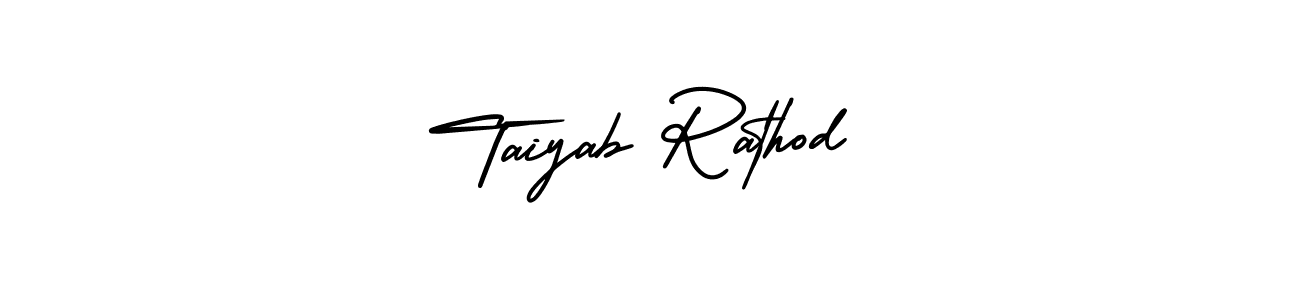 It looks lik you need a new signature style for name Taiyab Rathod. Design unique handwritten (AmerikaSignatureDemo-Regular) signature with our free signature maker in just a few clicks. Taiyab Rathod signature style 3 images and pictures png