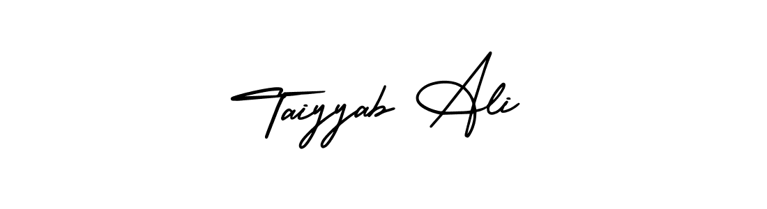 How to make Taiyyab Ali name signature. Use AmerikaSignatureDemo-Regular style for creating short signs online. This is the latest handwritten sign. Taiyyab Ali signature style 3 images and pictures png