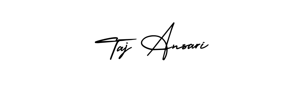 How to make Taj Ansari name signature. Use AmerikaSignatureDemo-Regular style for creating short signs online. This is the latest handwritten sign. Taj Ansari signature style 3 images and pictures png