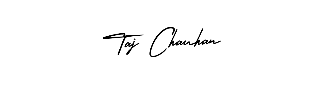 The best way (AmerikaSignatureDemo-Regular) to make a short signature is to pick only two or three words in your name. The name Taj Chauhan include a total of six letters. For converting this name. Taj Chauhan signature style 3 images and pictures png