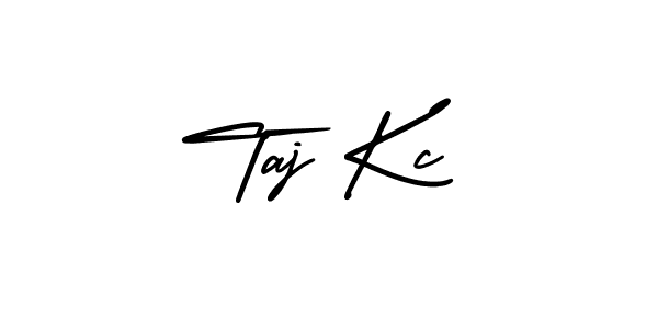 Use a signature maker to create a handwritten signature online. With this signature software, you can design (AmerikaSignatureDemo-Regular) your own signature for name Taj Kc. Taj Kc signature style 3 images and pictures png