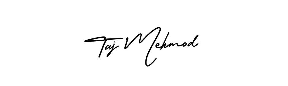 The best way (AmerikaSignatureDemo-Regular) to make a short signature is to pick only two or three words in your name. The name Taj Mehmod include a total of six letters. For converting this name. Taj Mehmod signature style 3 images and pictures png