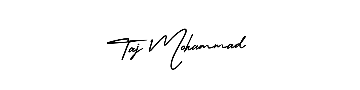 You should practise on your own different ways (AmerikaSignatureDemo-Regular) to write your name (Taj Mohammad) in signature. don't let someone else do it for you. Taj Mohammad signature style 3 images and pictures png