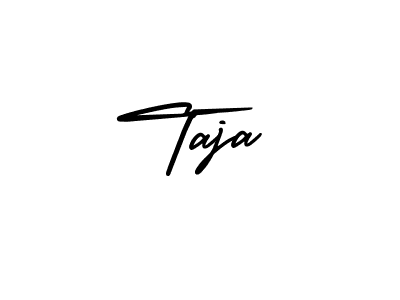 Use a signature maker to create a handwritten signature online. With this signature software, you can design (AmerikaSignatureDemo-Regular) your own signature for name Taja. Taja signature style 3 images and pictures png