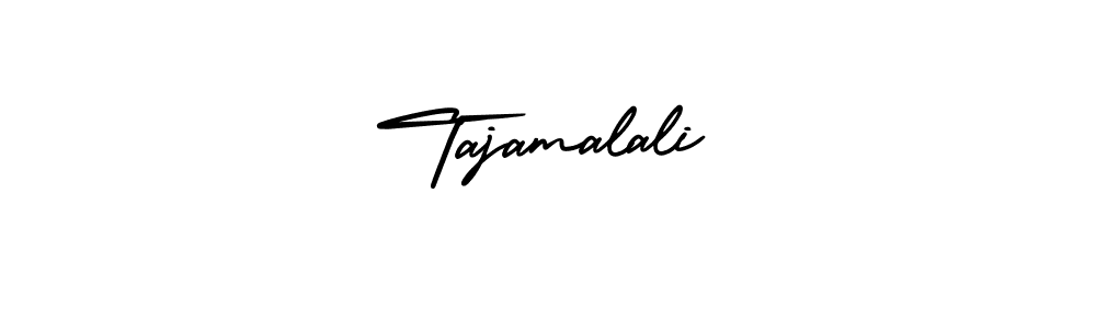 You should practise on your own different ways (AmerikaSignatureDemo-Regular) to write your name (Tajamalali) in signature. don't let someone else do it for you. Tajamalali signature style 3 images and pictures png