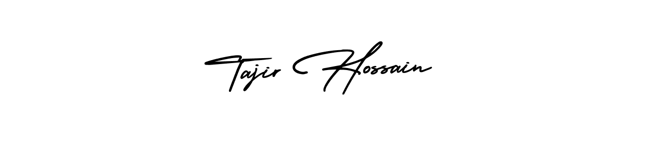 The best way (AmerikaSignatureDemo-Regular) to make a short signature is to pick only two or three words in your name. The name Tajir Hossain include a total of six letters. For converting this name. Tajir Hossain signature style 3 images and pictures png