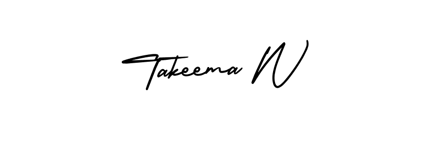 if you are searching for the best signature style for your name Takeema W. so please give up your signature search. here we have designed multiple signature styles  using AmerikaSignatureDemo-Regular. Takeema W signature style 3 images and pictures png