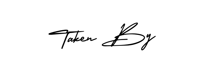 This is the best signature style for the Taken By name. Also you like these signature font (AmerikaSignatureDemo-Regular). Mix name signature. Taken By signature style 3 images and pictures png