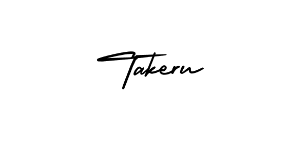 How to make Takeru name signature. Use AmerikaSignatureDemo-Regular style for creating short signs online. This is the latest handwritten sign. Takeru signature style 3 images and pictures png