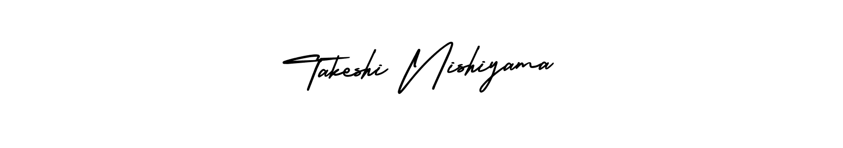 Create a beautiful signature design for name Takeshi Nishiyama. With this signature (AmerikaSignatureDemo-Regular) fonts, you can make a handwritten signature for free. Takeshi Nishiyama signature style 3 images and pictures png
