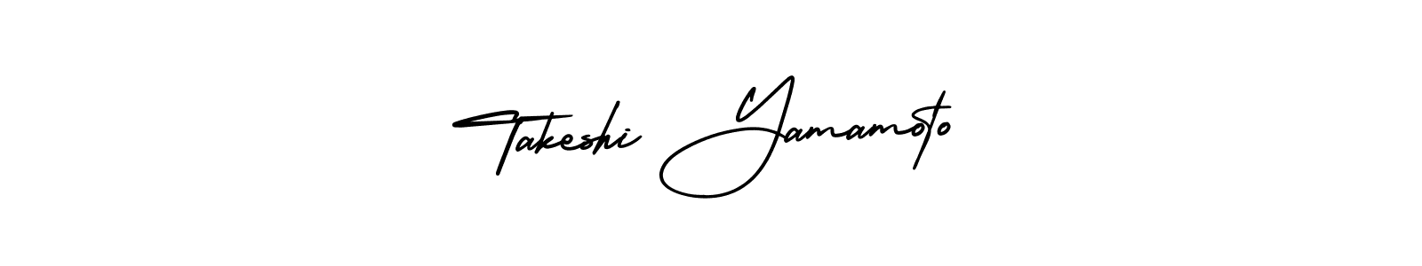 The best way (AmerikaSignatureDemo-Regular) to make a short signature is to pick only two or three words in your name. The name Takeshi Yamamoto include a total of six letters. For converting this name. Takeshi Yamamoto signature style 3 images and pictures png