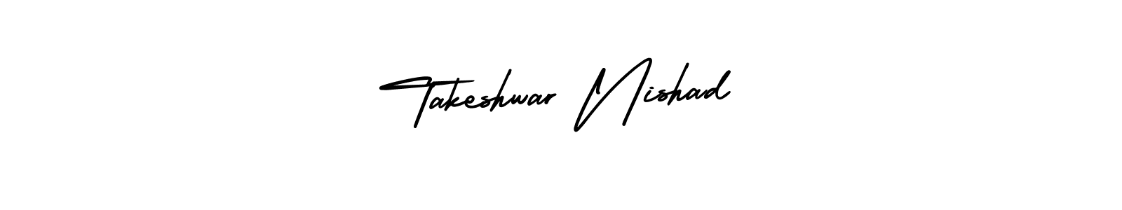 It looks lik you need a new signature style for name Takeshwar Nishad. Design unique handwritten (AmerikaSignatureDemo-Regular) signature with our free signature maker in just a few clicks. Takeshwar Nishad signature style 3 images and pictures png