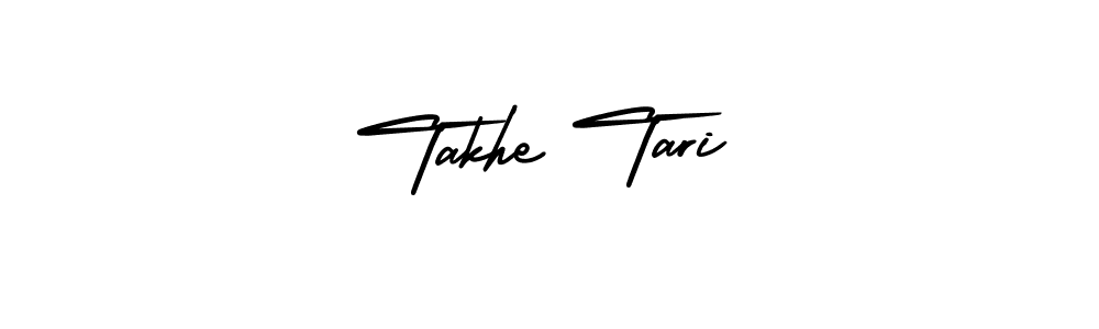 Takhe Tari stylish signature style. Best Handwritten Sign (AmerikaSignatureDemo-Regular) for my name. Handwritten Signature Collection Ideas for my name Takhe Tari. Takhe Tari signature style 3 images and pictures png