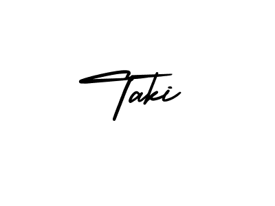 Create a beautiful signature design for name Taki. With this signature (AmerikaSignatureDemo-Regular) fonts, you can make a handwritten signature for free. Taki signature style 3 images and pictures png